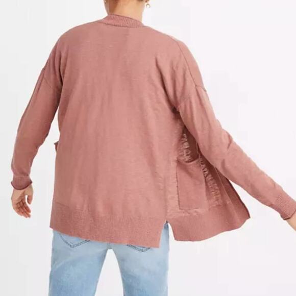 MADEWELL Bradley Cardigan Sweater Dusty Rose {H49} - Picture 3 of 9